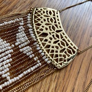 STELLA&DOT gold & white tribal inspired necklace